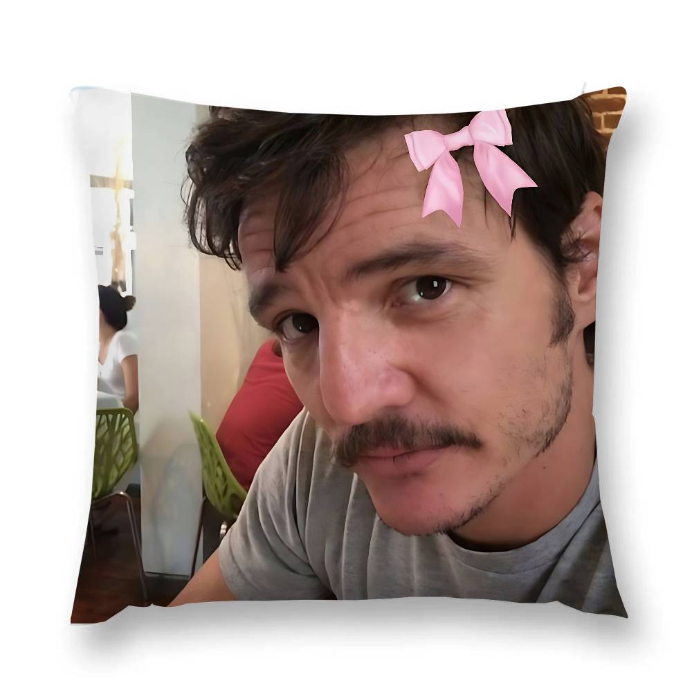 Funny P-Pedro Pascal M-Mood M-Memes Pillow Case Throw Pillow Cover Nordic Vintage Style Cushion Covers Home Living Room Sofa