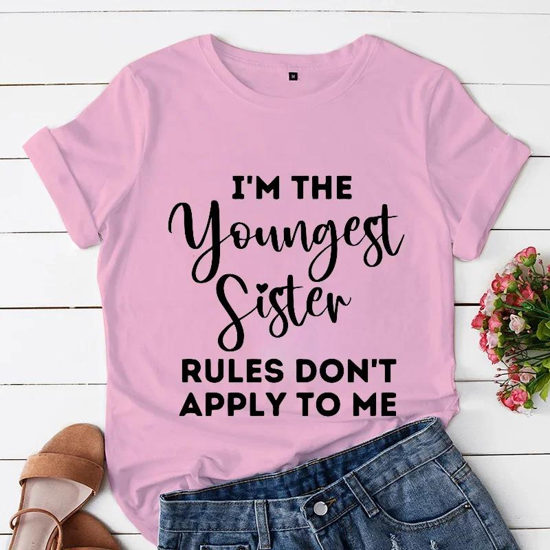 Oldest Sister I Make The Rules Print Unisex T Shirt Clothes Short Sleeve Unisex Tshirt Ladies Tee Shirt Funny Sister Sibling Tops