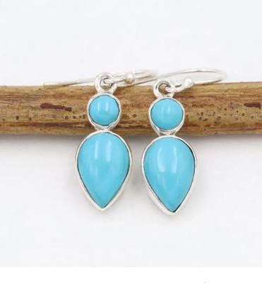 Turquoise Gemstone Women Dangle Earring, Solid 925 Sterling Silver Statement Earring Jewelry