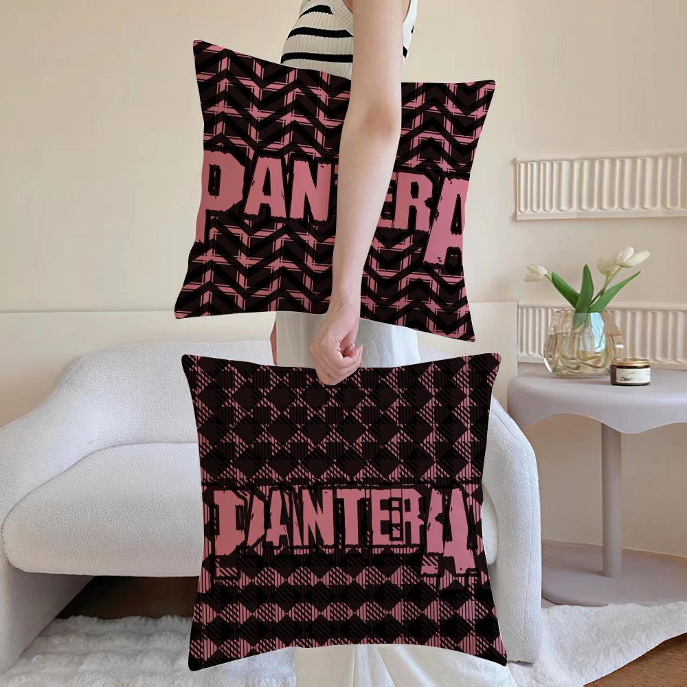 Pantera Cushion Cover Anti-dustmite Pillowcase Invisible Zipper Silky Short Plush Sofa Cushion Cover