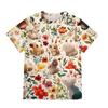 Children's Short Sleeve Pocket Tops Casual  Print T Shirt Round Neck Pullover Blouse