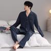 Men's Autumn Cotton Pajama Set - Cardigan, Long Sleeve Top & Pants, Casual High-End Home Wear