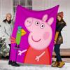 1pc Peppa Pig8 Theme Blanket - Digital Print, Polyester, Cozy for All Seasons, Perfect for Outdoor, Camping, and Travel