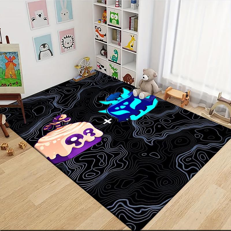 1Pc Cubes Expressions Colors Carpet Rug Customizable Soft Washable Antislip Home Living Room Sofa Mats Personalized Rug 091712