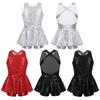 Meisjes Kinderen Sequin Ballet Jazz Modern Tap Jurk Danskleding Prestatiekostuum Criss Cross Back Leotard Shorts