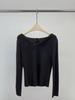 Jiu'er 7-Color Bowknot V-Neck Knitwear - Women's Versatile Solid Base Layer 0677
