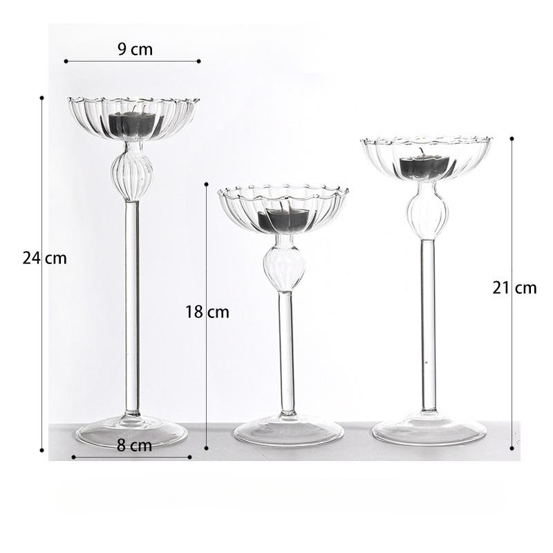 Tall Striped Candle Holders Christmas Decoration Candlelight Dinner Candlesticks Props room Decoration Wedding Table Top Items