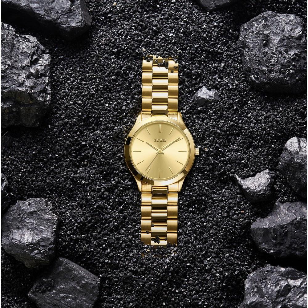BUREI Men's Analog Quartz Watch Large Dial Waterproof Stainless Steel Band Stylish Business Casual Father's Day Gift