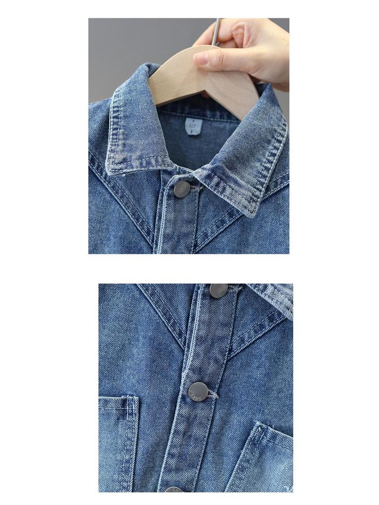 Girls' Bow Denim Jacket - 2024 Autumn Korean Style Casual Top