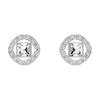 Rhodium Plated Faux Crystal Stud Earrings Unisex Silver 5725801