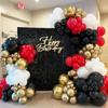 110Pcs Red Black Balloon Arch Garland Kit White Gold Ballon Set Party Birthday Decor Racing Casino Graduation Baby Shower Globos