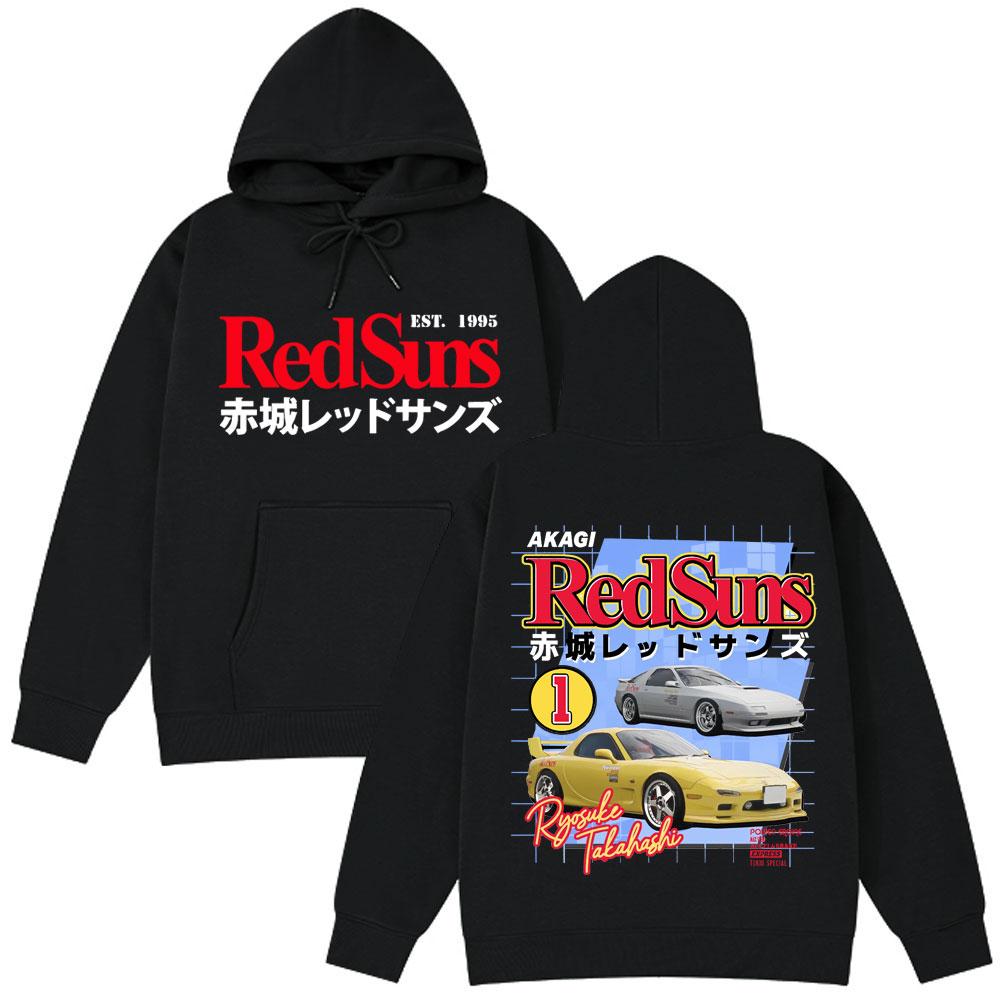 Anime Initial D AE86 Drift Akagi RedSuns Hot Sale Hoodie Takumi Fujiwara R34 Skyline GTR JDM Race Car Man Streetwear Pullover