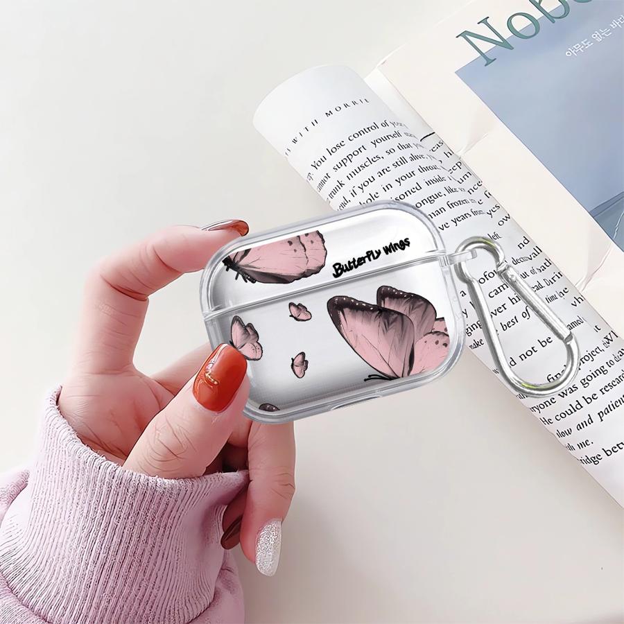 Case For Airpods Pro2 4 Pro3 1 Pro 2 3 Clear Earphone Cases Cover Red Blue Butterfly