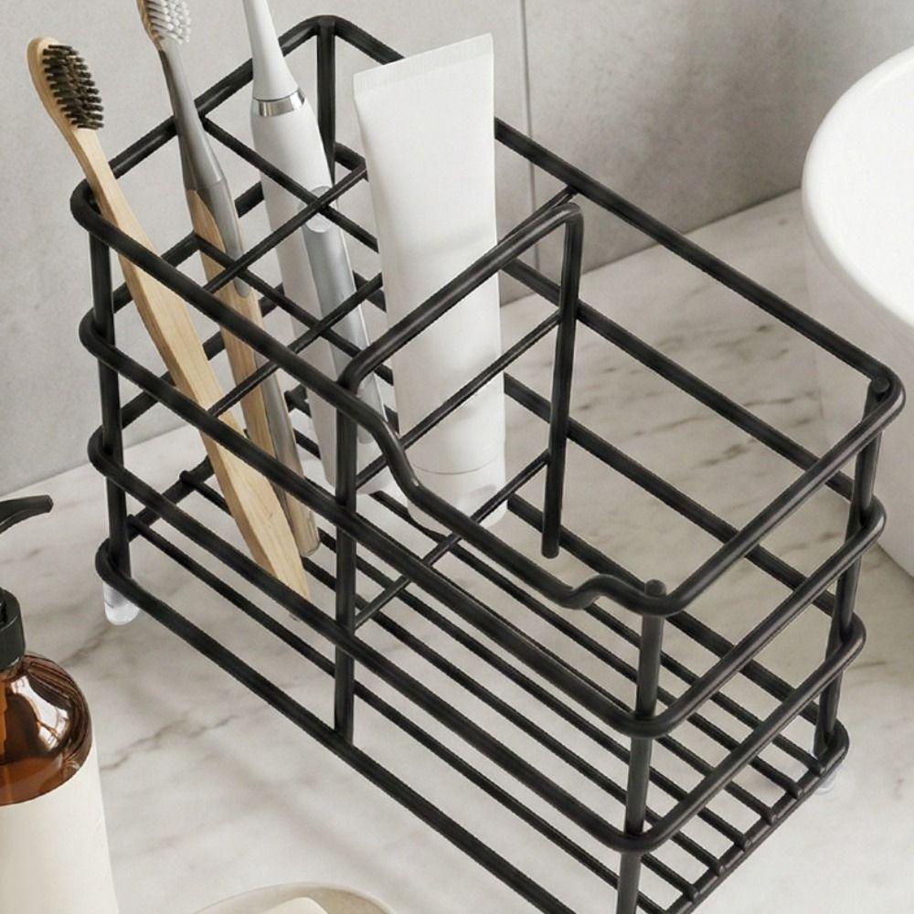 Rutschfester Metall-Zahnbürstenhalter Rostfreies Make-up-Pinsel-Aufbewahrungsregal Küche