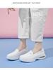 Bu Lan Ni Women's Genuine Leather Nurse Shoes – Breathable, Soft Sole, Non-Slip, Air Cushion, Comfortable for Medical Staff, Same Style as Hospital