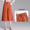 Ice Silk High Waist Wide Leg Capri Pants - Women's Korean Style Loose Fit Summer 2025.