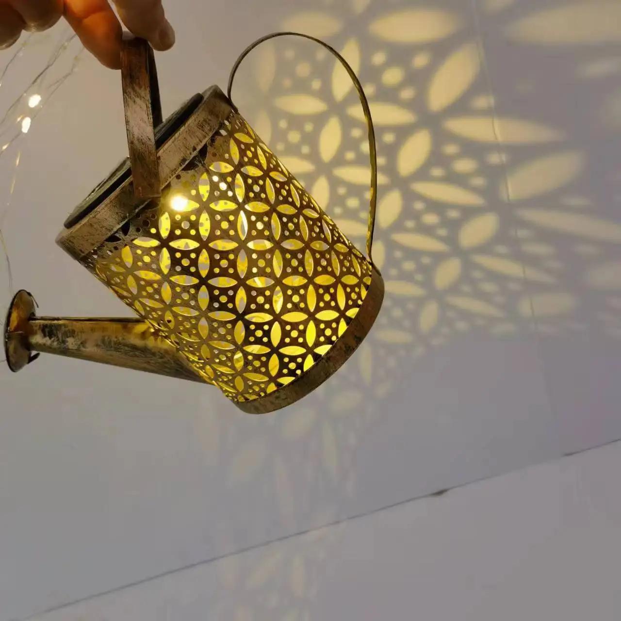 

1 шт. Лейка на солнечных батареях с подсветкой, уличные солнечные садовые светильники, декоративные солнечные светильники, водонепроницаемый подвесной фонарь для двора и патио