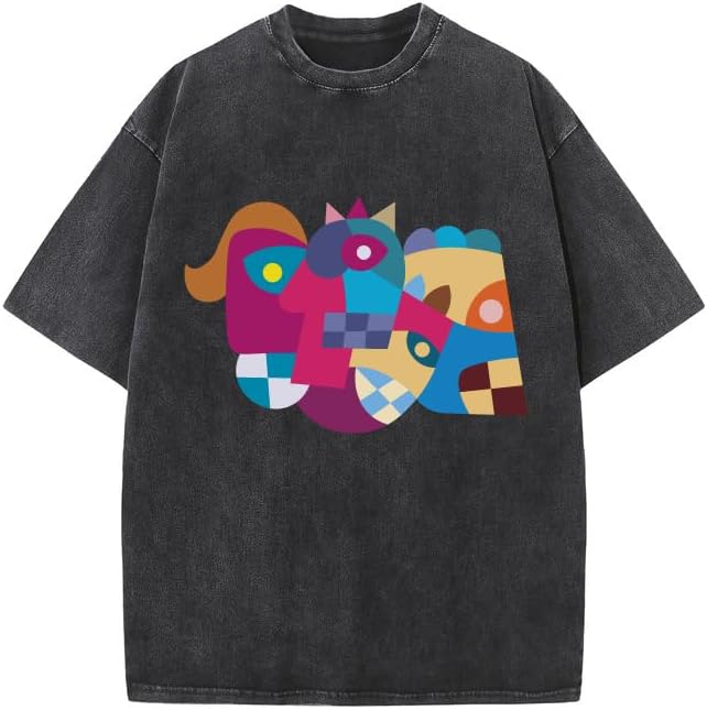 Vintage Graphic T-Shirts for Men - Unisex Oversized Short Sleeve Streetwear Tee, Casual Summer Outfit