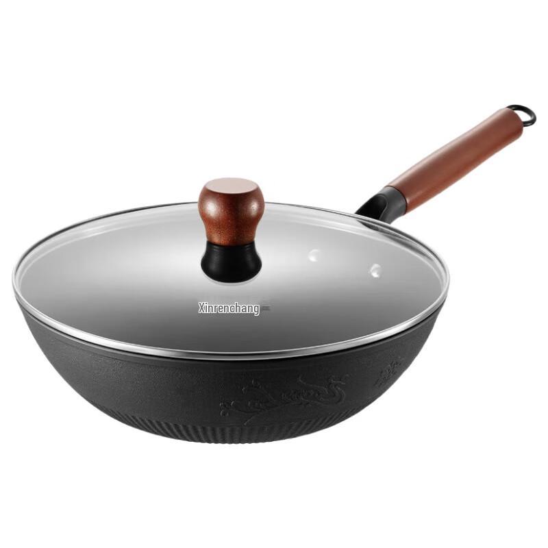 COOKER KING 30cm Nitrided Cast Iron Flat-Bottom Wok