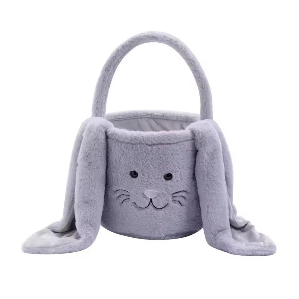 Haftowany Pluszowy Koszyk Festiwalowy - Personalizowany Styl Długouchatego Królika Idealny do Personalizacji Prezenty Wielkanocne/Świąteczne Torba Ręczna