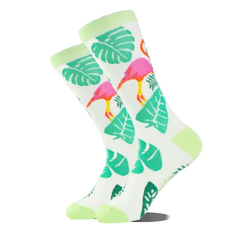 5 Pairs Novelty Funny Unisex Colorful Flamingo Pattern Crew Socks Hosiery for Everyday Wear School or Outdoor Activity