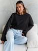 Women's Urban Style Autumn Polyester Pullover: Round Neck, Long Sleeve, Loose Fit