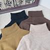 Kids Solid High Neck Long Sleeve Knit Base Sweater For Boys And Girls
