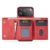 DG.MING M1 Series for iPhone 17 Pro Case Kickstand PU Phone Cover with Detachable Wallet