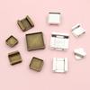 10pcs Fits 10-20mm Square Cabochons Flat Slider Spacer Blank Base Settings Tray For 11mm Flat Leather Cord DIY Jewelry Making