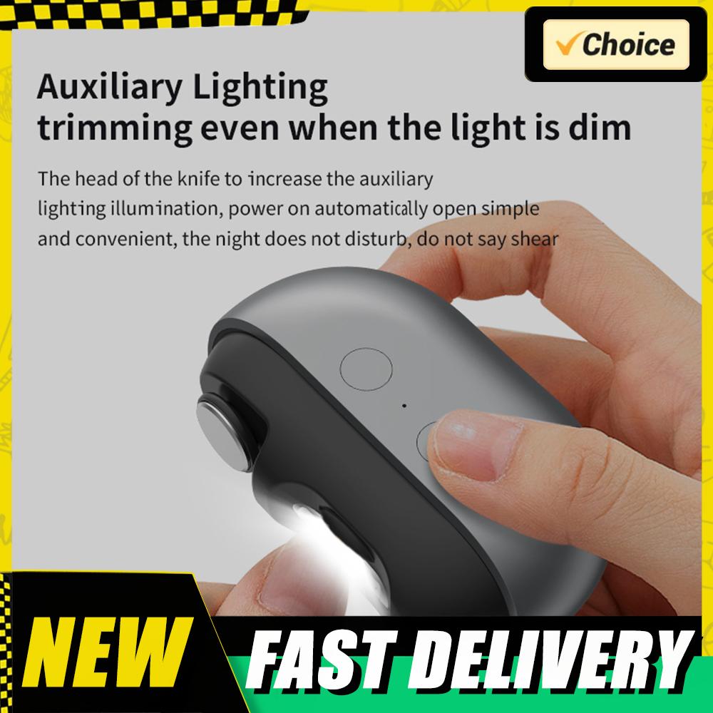 Electric Nails Cutter Trimmer Polisher Auto LED Light Nail Dust Collector Portable Rechargeable Safety Automatic Nail Clipper