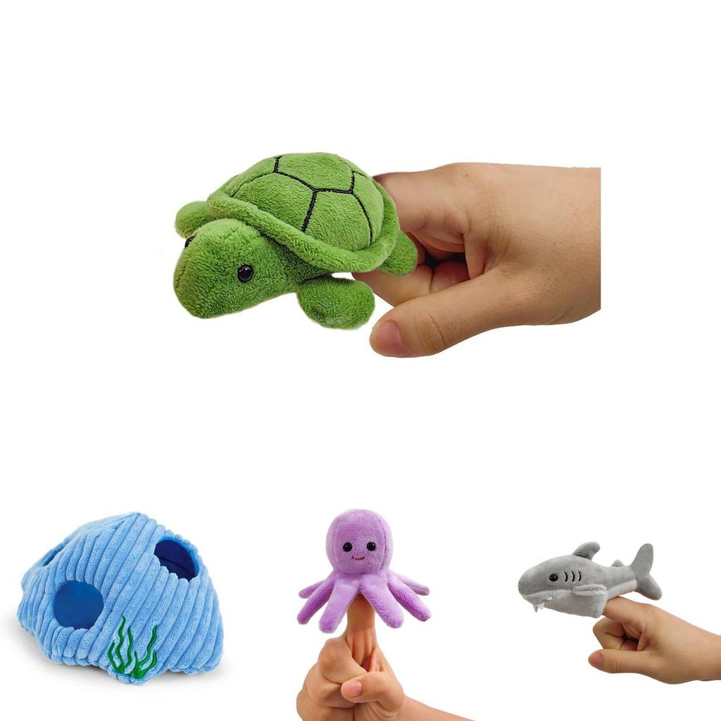 Shell House Marine Animal Hand Puppet Plush Toy For Kids Educational Play