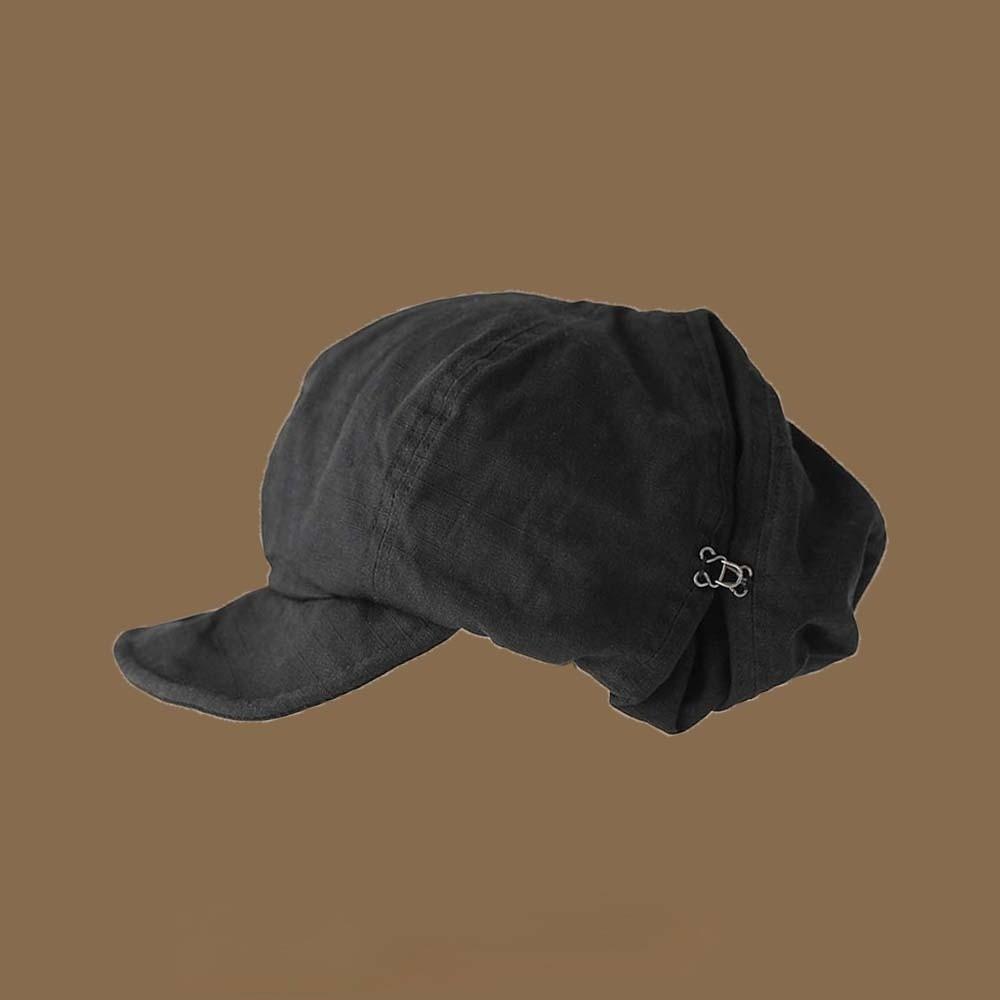 Asymmetric Retro Octagonal Hat Big Head Circumference Women Artist Hat Casual Cloud Beret Cap  Men
