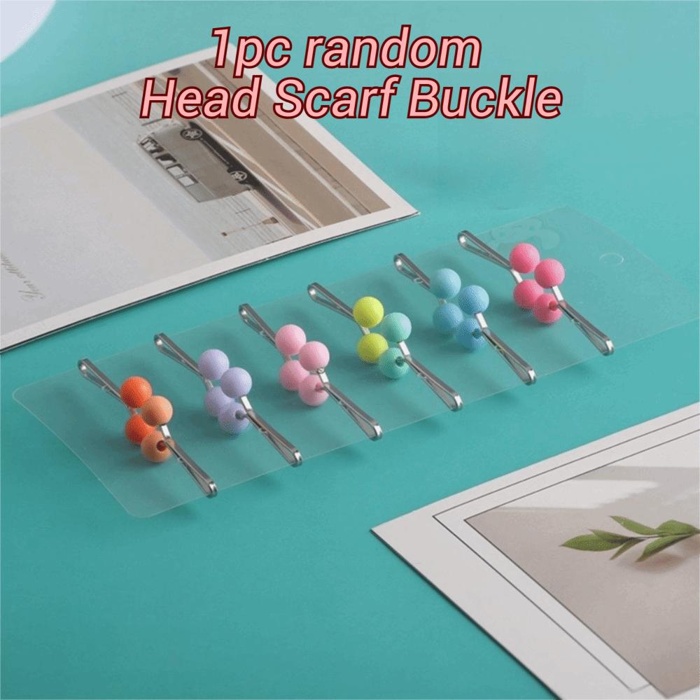 Gifts Candy Color Scarf Buckle Portable Headscarf Accessories Decoration Head Scarf Fixing Clip Multifunctional U-shaped Clips