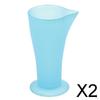 2xBlue Plastic Reusable Hairstyle Salon Hair Tint Dye Coloring Measuring Cup