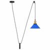 VidaXL Height-Adjustable Pendant Lamp E27 Dark Blue Ø 22 Cm Metal, Hanging Lighting, Kitchen Pendant Lighting, 4103444