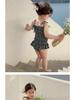 Floral Ruffle Strappy Triangle One-Piece Swimsuit for Girls