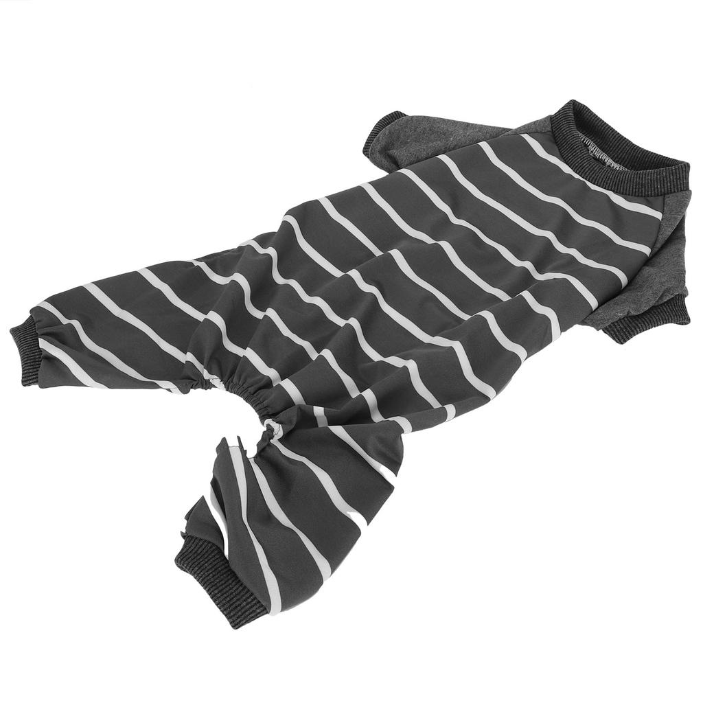 Indoor Pet Dog Jumpsuit Soft Clothes Polyester Dogs Bodysuits Long Sleeve Stripe Shirt
