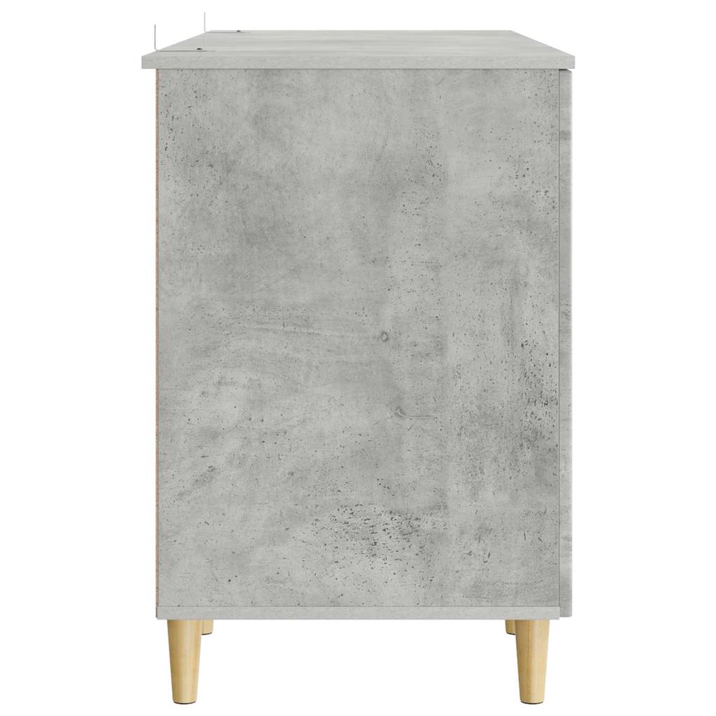 Desk with Door Concrete Grey 142.5 x 50 x 75 cm Engineered Wood