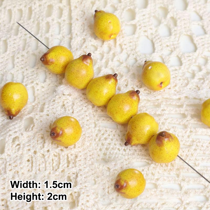5Pcs Multicolor 3D Fruit Shaped Loose Beads for DIY Handmade Bracelet Keychain Jewelry Making Craft for Home School Use