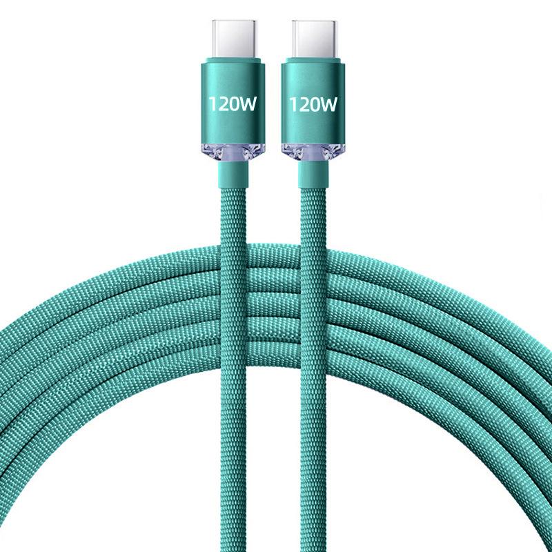 Jingyao 120W Dual Type-C Fast Charging Cable for Huawei and Apple 15/16 Laptops - PD Compatible
