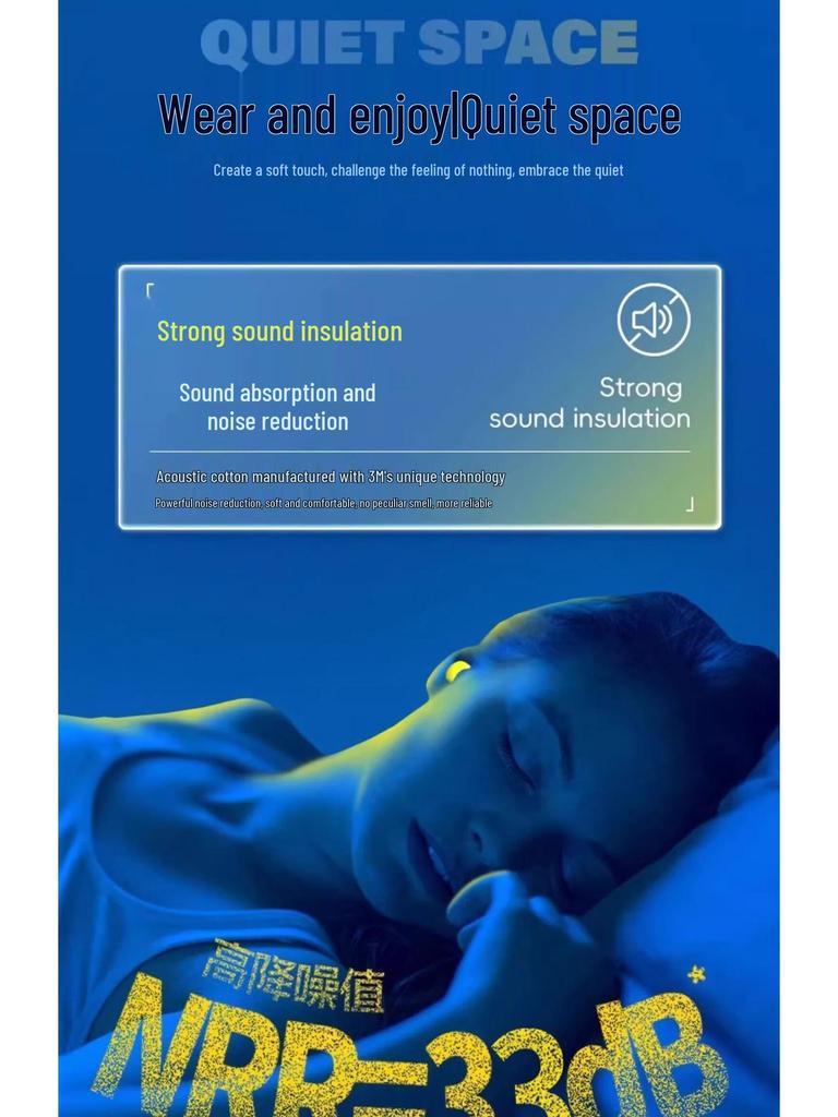 3M Hoher Lärmschutz Schlaf- und Lernohrstöpsel, Kugelform, Langsame Rückfederung, 10 Paar/Box