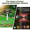 Solar Outdoor Animal Repellent: LED Strobe & Ultrasonic Bird, Dog, and Rodent Deterrent