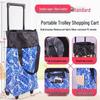 Folding Portable Hand-Pulled Shopping Trolley with Wheels for Camping and Supermarkets