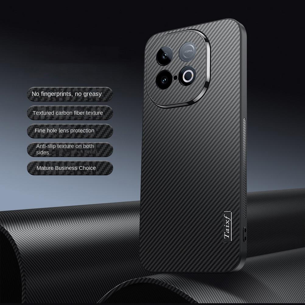 Kohlefaser Anti-Drop Textur Mikro Matt Zarte Haptik Hülle Für IQOO Z10 Turbo Pro Z9 IQOO Neo 10 9 8 7 IQOO 13 12 Pro Abdeckung