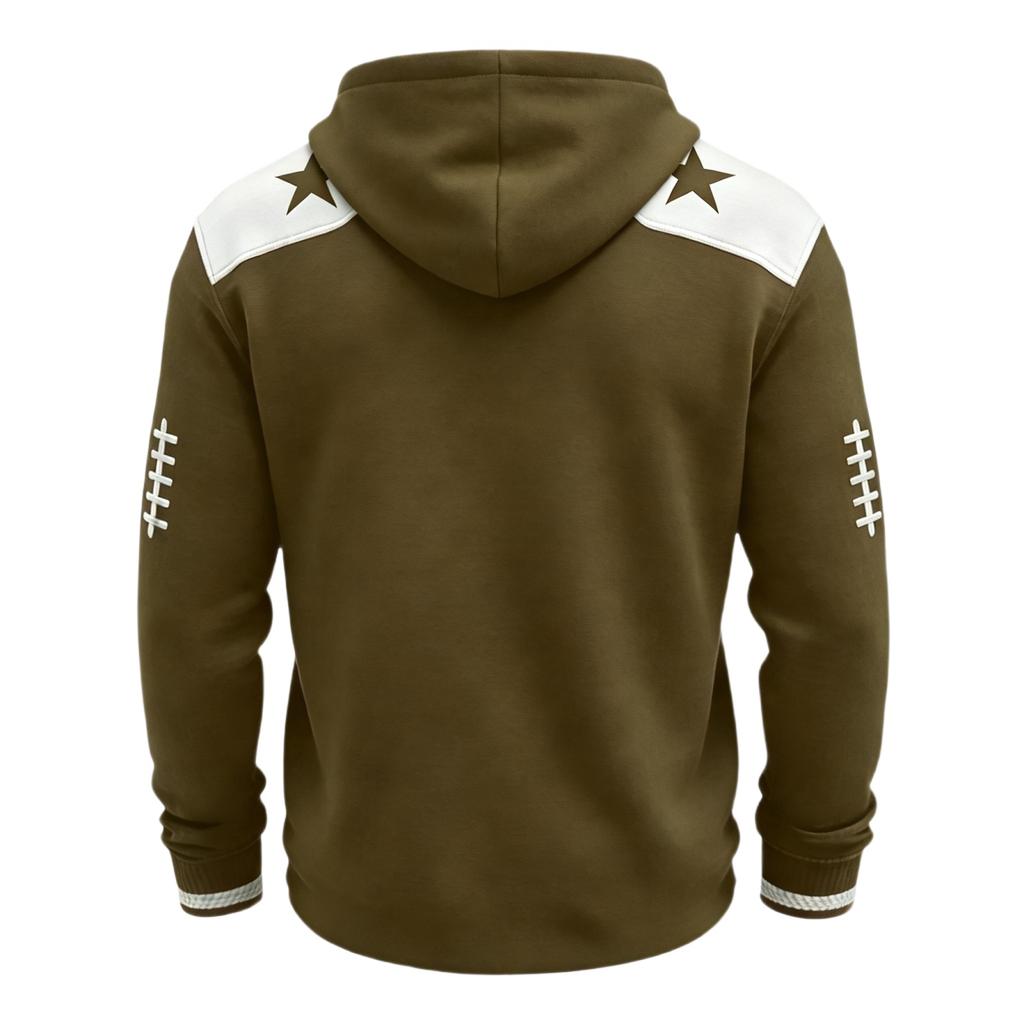 Men's Rugby Print Hoodie, Casual Pullover Hooded Sweatshirt for Fall and Winter Wear