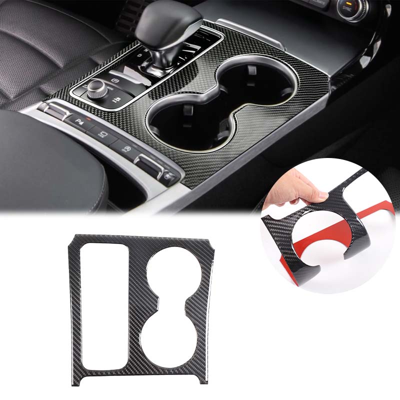 Soft Carbon Fiber Car Center Console Water Cup Panel Frame For Kia Stinger 2019-2023 Trim Sticker Decoration Accessories