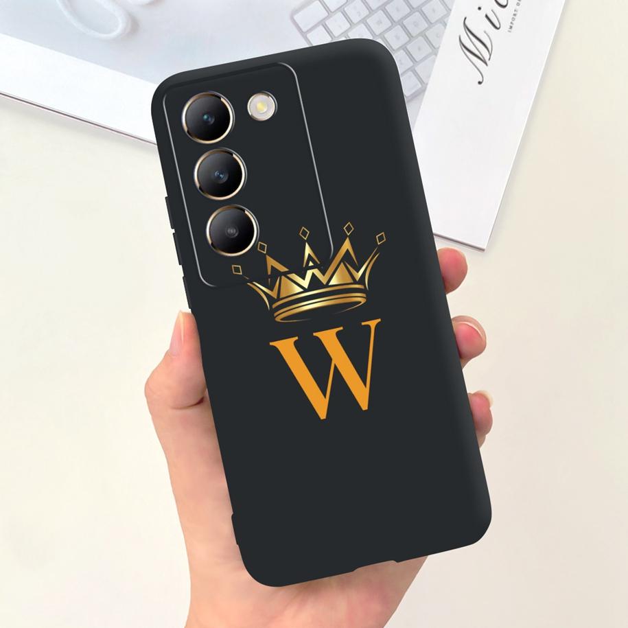 For Vivo Y100 5G Case V2327 Fashion A Z Letters Soft Phone Cases For Vivo Y 100 V30 Lite 5G V40 SE Cover Vivo T3 5G V2334 Fundas