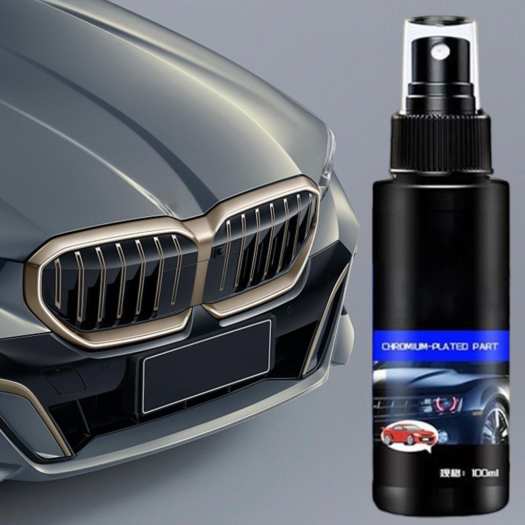 100ml Car Chrome Cleaner Automobile Chrome Polish Care Restorer Chrome Spray Shine Multi-Purpose Cleaner Scratch-off Removal