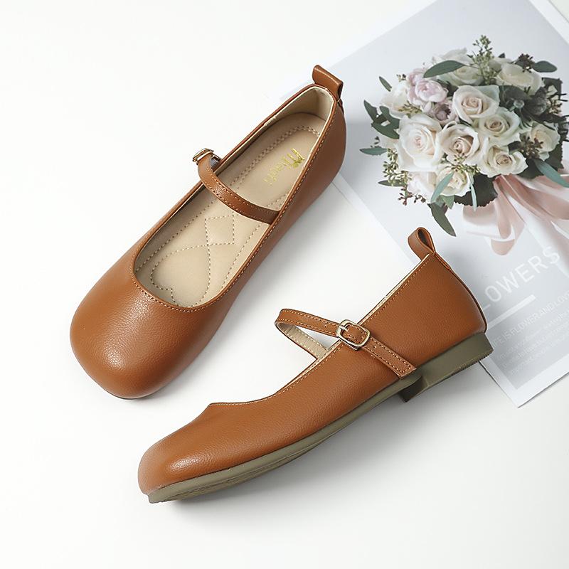 Fashion Brand Designer Women Mary Jane Shoes 2025 Fashion Round Toe Ladies Comfort Soft Sole Flats Women's Comfort Ballerinas Shoes 43