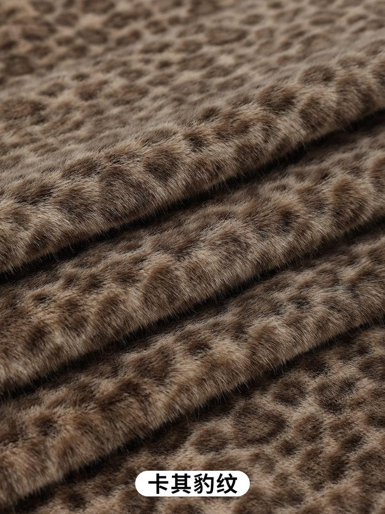 0.5/1/2 Yards Faux Fur Dot Printed Fabric for Sewing Cotton Dolls Warm Hats Plush Toys Decorative Cloth Handmade DIY Fabrics